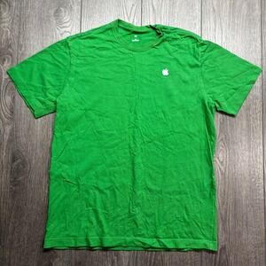 Apple Store Employee T-Shirt Mens Medium Green Recycled Cotton Short Sleeve Logo